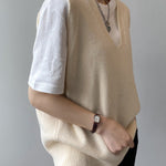 Simple 9 Colors V-Neck Loose Sleeveless Vest