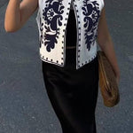 Sleeveless Embroidered Jacket
