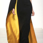 Irregularity Asymmetric Contrast Color Round-Neck Maxi Dresses