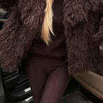 HOT TREND CHOCOLATE FUR JACKET