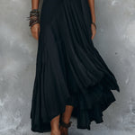 Bohemian One-shoulder Maxi Dress With Ruffled Hem