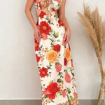 MONET Blooming Rose Tie Back Cut-out Maxi Dress