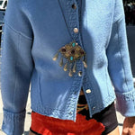 Ice Blue Studded Cardigan