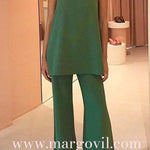 Margovil Solid Cami Top and Wide Leg Pants Set