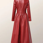 Long Sleeves Hollow Solid Color High-Neck Maxi Dresses