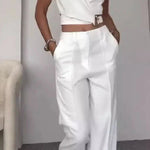 Fashion Crossover Vest & Pants Two-piece Set