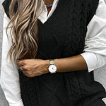 Oversized Vest Knit Sweaters Tank Pullover Fall Outfit