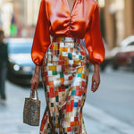 Mermaid Wrap Rainbow Plaid Skirts Bottoms