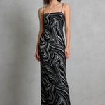 Women's Elegant Black Mesh Stretch Sleeveless Slip Dress