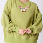 Halloween Coffee Sequin Top Loose Casual Sweatshirt