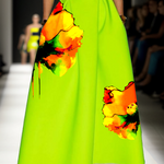A-Line Loose Flower Print Pleated Pockets Skirts Bottoms