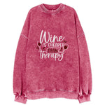 Wine Is Cheaper Than Therapy Vintage Sweatshirt