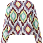 Printed Single-Breasted Cotton Jacket + Casual Trousers Set