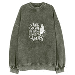 Winter Wonderland Hot Cocoa And Fuzzy Socks Vintage Sweatshirt