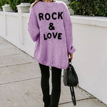 Drop Shoulder Open Front Knit Oversized Sweater Cardigan