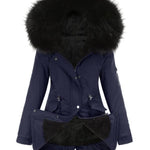 Hooded winter warm fleece coat with cotton padded jacket