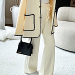 Marena Knit Drawstring Elastic Waist Wide Leg Pants
