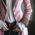 Vintage Eco-friendly Velvet Leopard Collar Jacket