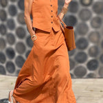 Button Vest Skirt Set