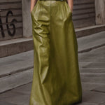 A-Line Loose Belted Solid Color Skirts Bottoms