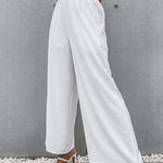 Simple Wide Leg Loose Elasticity Casual Pants Bottoms