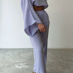 Fantasy Purple Cotton and Linen Two-piece Set