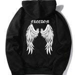 Letter Wings Back Print Hoodie