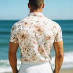 Men's Retro Casual Beach Hawaiian Floral Lapel Short Sleeve Shirt