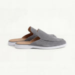 Grey Suède Yacht Mule