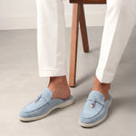 Suède Baby Blue Marina Mule