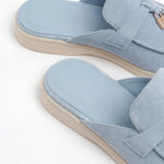 Suède Baby Blue Marina Mule