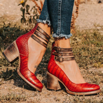 Elsa | Classic Leather Strap Heels