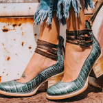 Elsa | Classic Leather Strap Heels