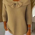 SERENNA | Women's Sweater with Bow and Round Neckline