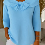 SERENNA | Women's Sweater with Bow and Round Neckline