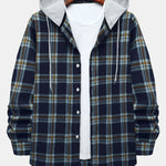 Contrast Hooded Button Up Shirt
