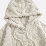 Geometric Jacquard Teddy Fleece Hoodie