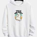 Ghost Slogan Print Relax Fit Hoodie