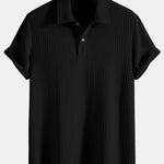 Knitted Waffle Polo Shirt