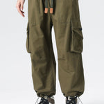 Elastic Drawstring Cuff Parachute Cargo Pants