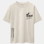 Waves Ukiyo-e Slogan Print Drop Shoulder Oversize T-Shirt
