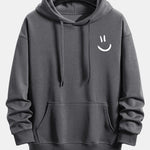Smiley Face Print Relax Fit Hoodie