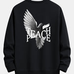 Peace Dove Back Print Relax Fit Sweatshirt