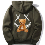 Smiley Bear Back Print Hoodie