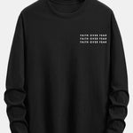Long Sleeve Slogan Print Cotton T-Shirt