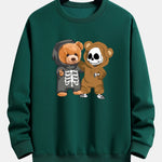 Skeleton Bear Print Relax Fit Sweatshirt
