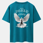 Dove Of Peace Back Print Drop Shoulder Oversize T-Shirt