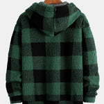 Plaid Pattern Teddy Hoodie