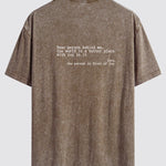 Slogan Print Washed Distressed Drop Shoulder T-Shirt