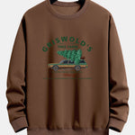 Car Christmas Tree Print Relax Fit Sweatshirt
